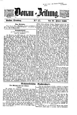 Donau-Zeitung Dienstag 17. Januar 1860