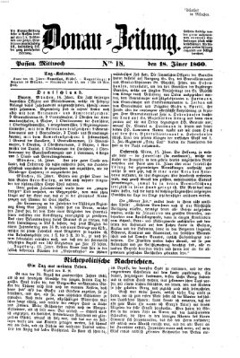 Donau-Zeitung Mittwoch 18. Januar 1860