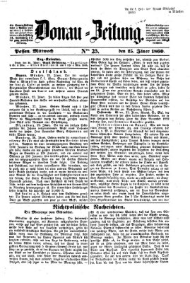 Donau-Zeitung Mittwoch 25. Januar 1860