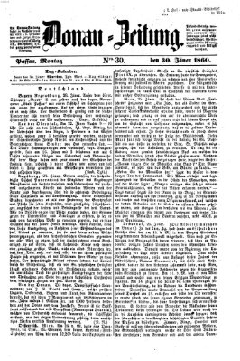 Donau-Zeitung Montag 30. Januar 1860