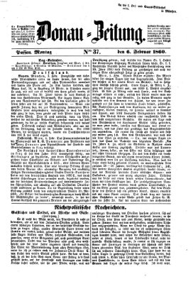 Donau-Zeitung Montag 6. Februar 1860