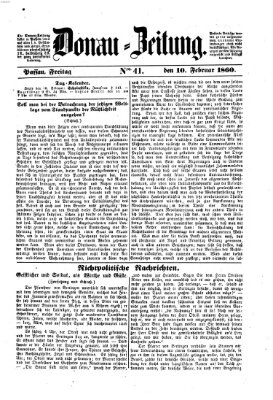 Donau-Zeitung Freitag 10. Februar 1860