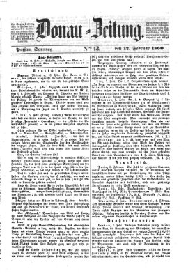 Donau-Zeitung Sonntag 12. Februar 1860