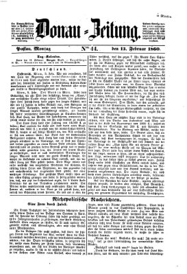 Donau-Zeitung Montag 13. Februar 1860