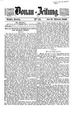 Donau-Zeitung Freitag 17. Februar 1860