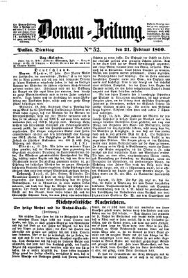 Donau-Zeitung Dienstag 21. Februar 1860