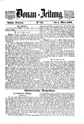 Donau-Zeitung Sonntag 4. März 1860