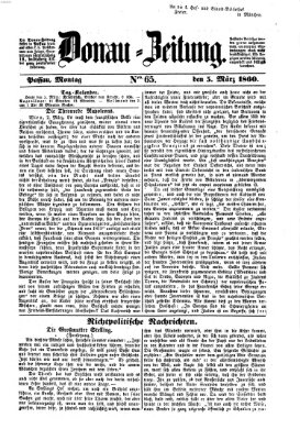 Donau-Zeitung Montag 5. März 1860