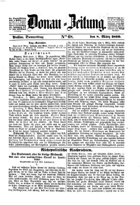 Donau-Zeitung Donnerstag 8. März 1860