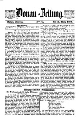 Donau-Zeitung Samstag 10. März 1860