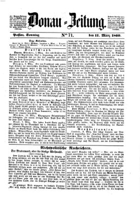 Donau-Zeitung Sonntag 11. März 1860