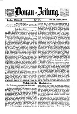 Donau-Zeitung Mittwoch 14. März 1860