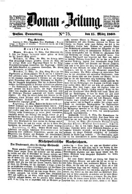 Donau-Zeitung Donnerstag 15. März 1860