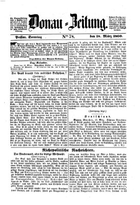 Donau-Zeitung Sonntag 18. März 1860