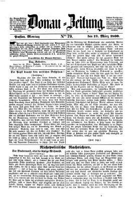 Donau-Zeitung Montag 19. März 1860