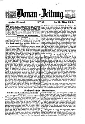 Donau-Zeitung Mittwoch 21. März 1860