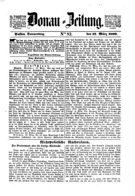 Donau-Zeitung Donnerstag 22. März 1860