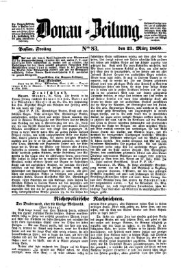 Donau-Zeitung Freitag 23. März 1860