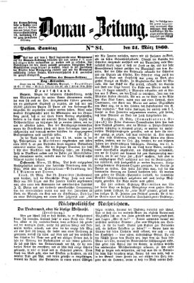 Donau-Zeitung Samstag 24. März 1860