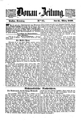 Donau-Zeitung Sonntag 25. März 1860