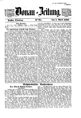 Donau-Zeitung Dienstag 3. April 1860