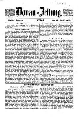 Donau-Zeitung Sonntag 15. April 1860