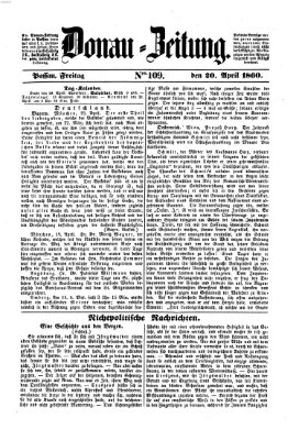 Donau-Zeitung Freitag 20. April 1860