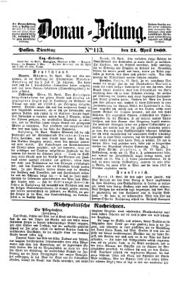 Donau-Zeitung Dienstag 24. April 1860