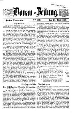 Donau-Zeitung Donnerstag 10. Mai 1860