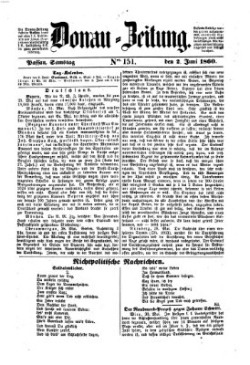 Donau-Zeitung Samstag 2. Juni 1860