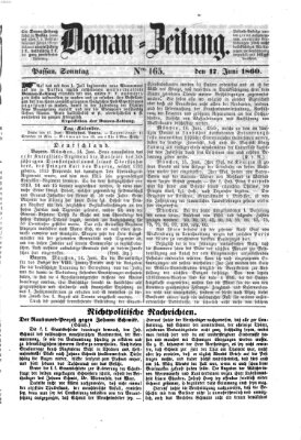 Donau-Zeitung Sonntag 17. Juni 1860