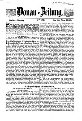 Donau-Zeitung Montag 18. Juni 1860