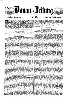 Donau-Zeitung Samstag 23. Juni 1860