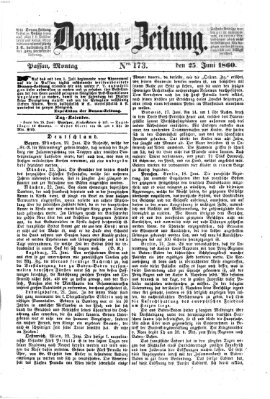 Donau-Zeitung Montag 25. Juni 1860