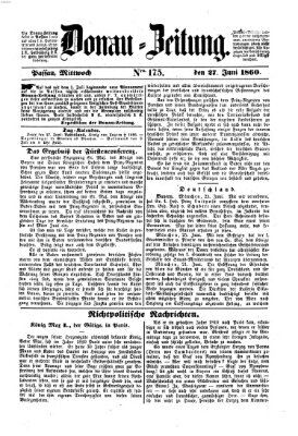 Donau-Zeitung Mittwoch 27. Juni 1860