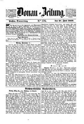 Donau-Zeitung Donnerstag 28. Juni 1860