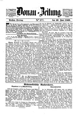 Donau-Zeitung Freitag 29. Juni 1860