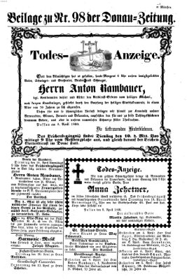 Donau-Zeitung Sonntag 8. April 1860