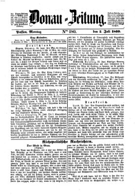 Donau-Zeitung Montag 2. Juli 1860