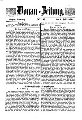 Donau-Zeitung Dienstag 3. Juli 1860