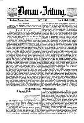 Donau-Zeitung Donnerstag 5. Juli 1860