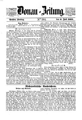 Donau-Zeitung Freitag 6. Juli 1860