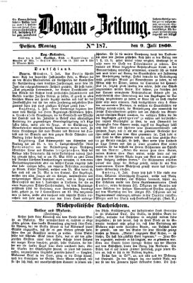 Donau-Zeitung Montag 9. Juli 1860