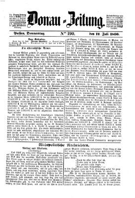 Donau-Zeitung Donnerstag 12. Juli 1860