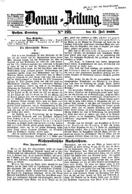 Donau-Zeitung Sonntag 15. Juli 1860