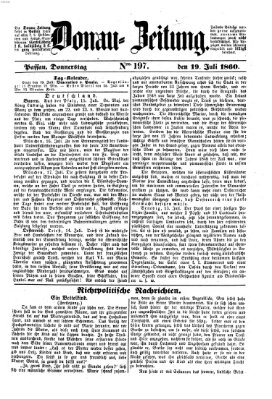 Donau-Zeitung Donnerstag 19. Juli 1860