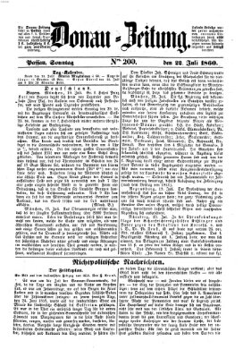 Donau-Zeitung Sonntag 22. Juli 1860