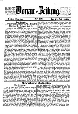 Donau-Zeitung Samstag 28. Juli 1860