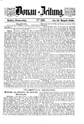 Donau-Zeitung Donnerstag 16. August 1860