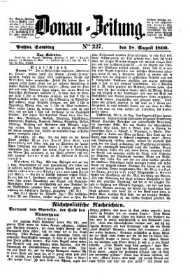 Donau-Zeitung Samstag 18. August 1860